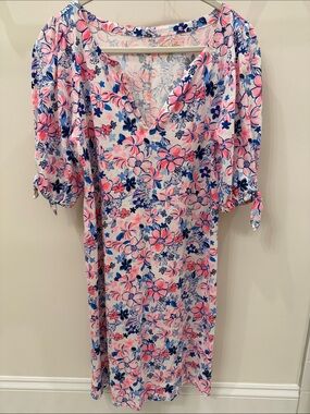 Lilly Pulitzer Pink and Navy Floral Mini Dress
